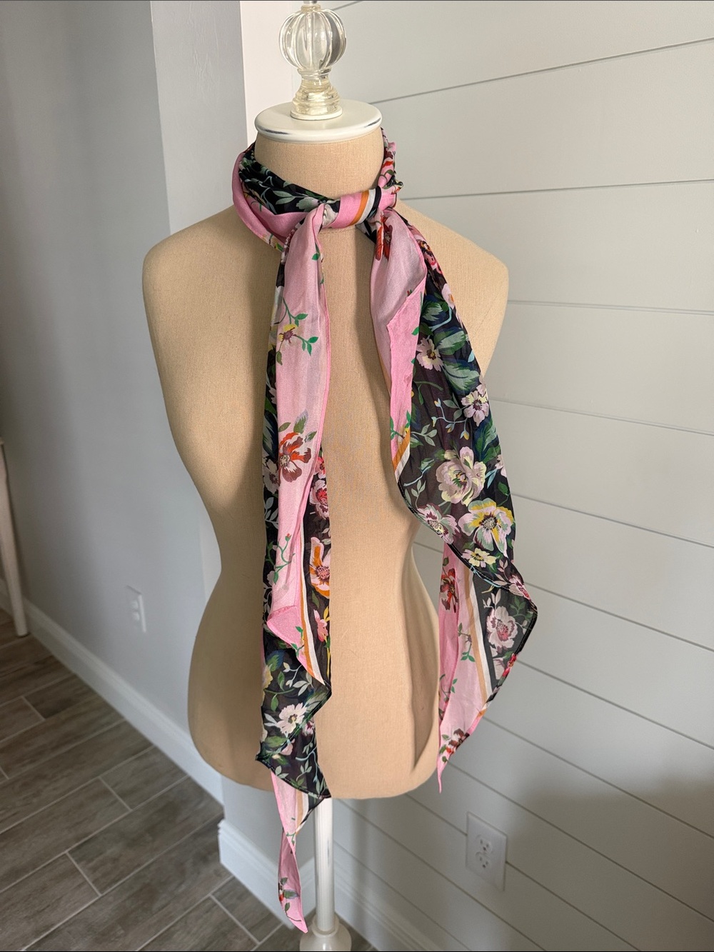 Cabi Floral Pink & Black Lightweight Women's Scarf